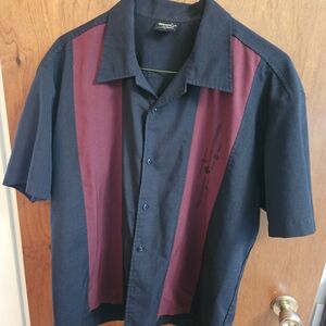 Steady Classics Black and Red Casual Button Down Shirt